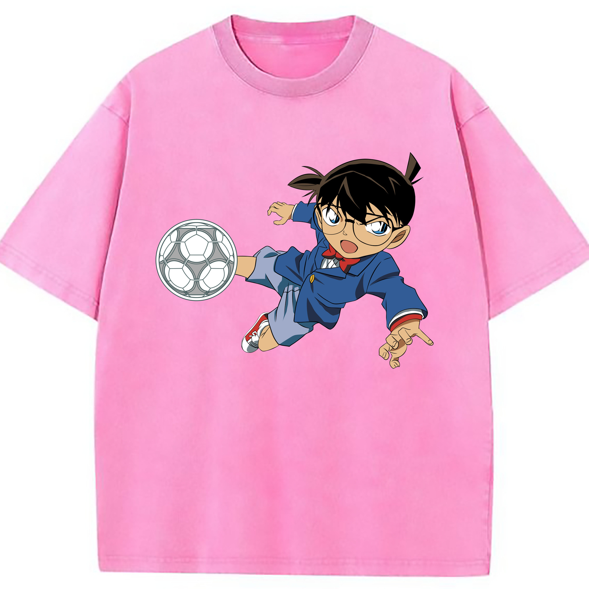 （画像用） 名探偵コナン 江戸川 コナン Detective Conan Conan Edogawa 綿100% ヴィンテージ風 半袖Tシャツ（フロントプリント）